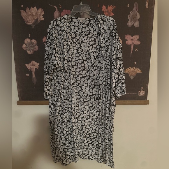 LOFT Sweaters - Loft black and white floral long cardigan